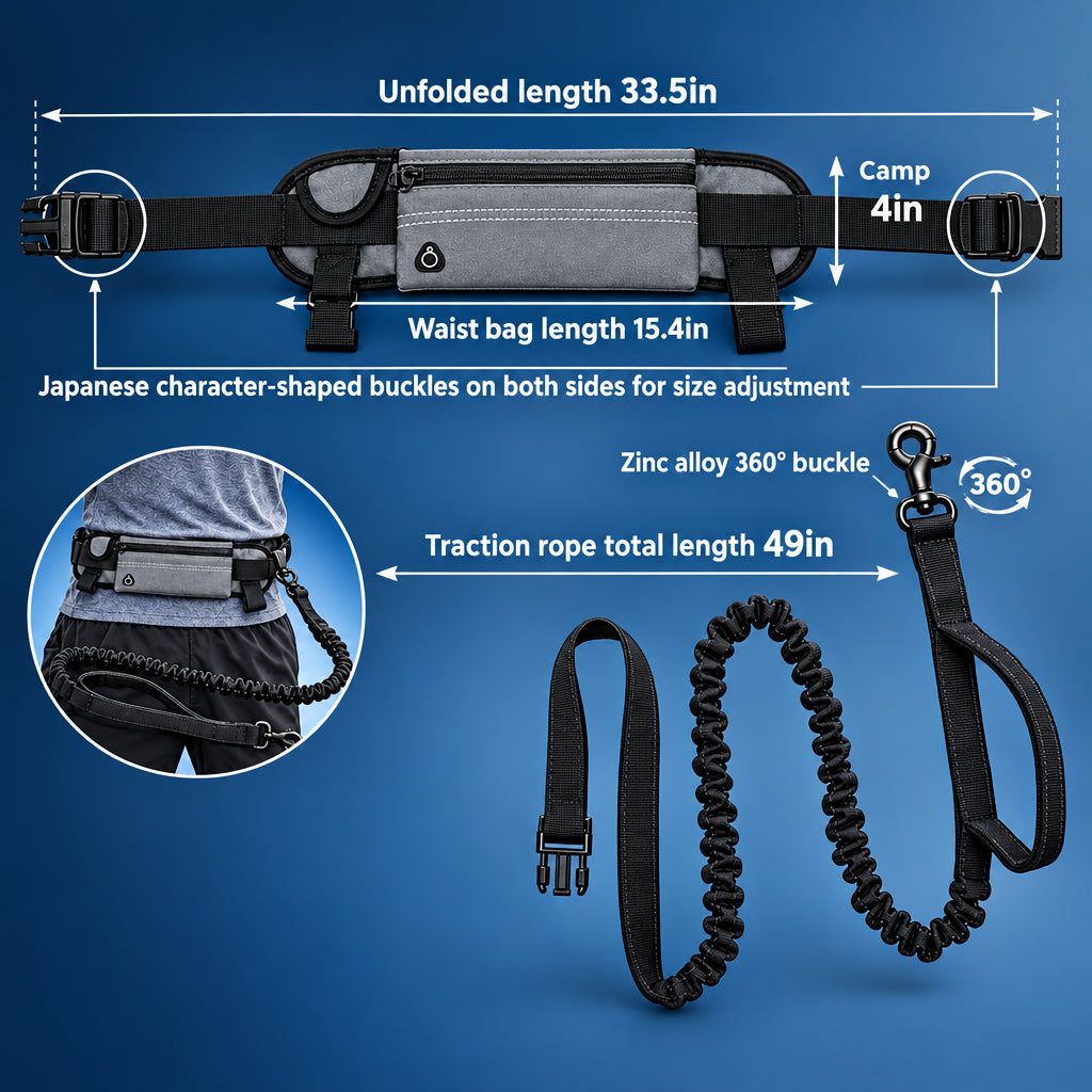 Hands-Free Reflective Dog Leash