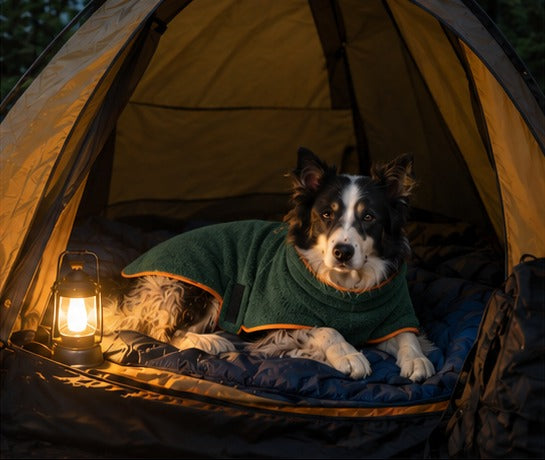 In the tent at night
